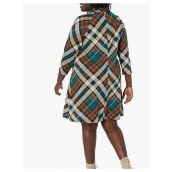 Jessica Howard Womens 3/4 Sleeve Plaid Shift Dress Plus - Picture 2 of 4